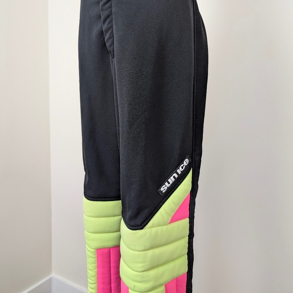 80s Sunice Snow Ski Pants Neon Vintage Retro Padded High Waisted - Picture 13 of 13